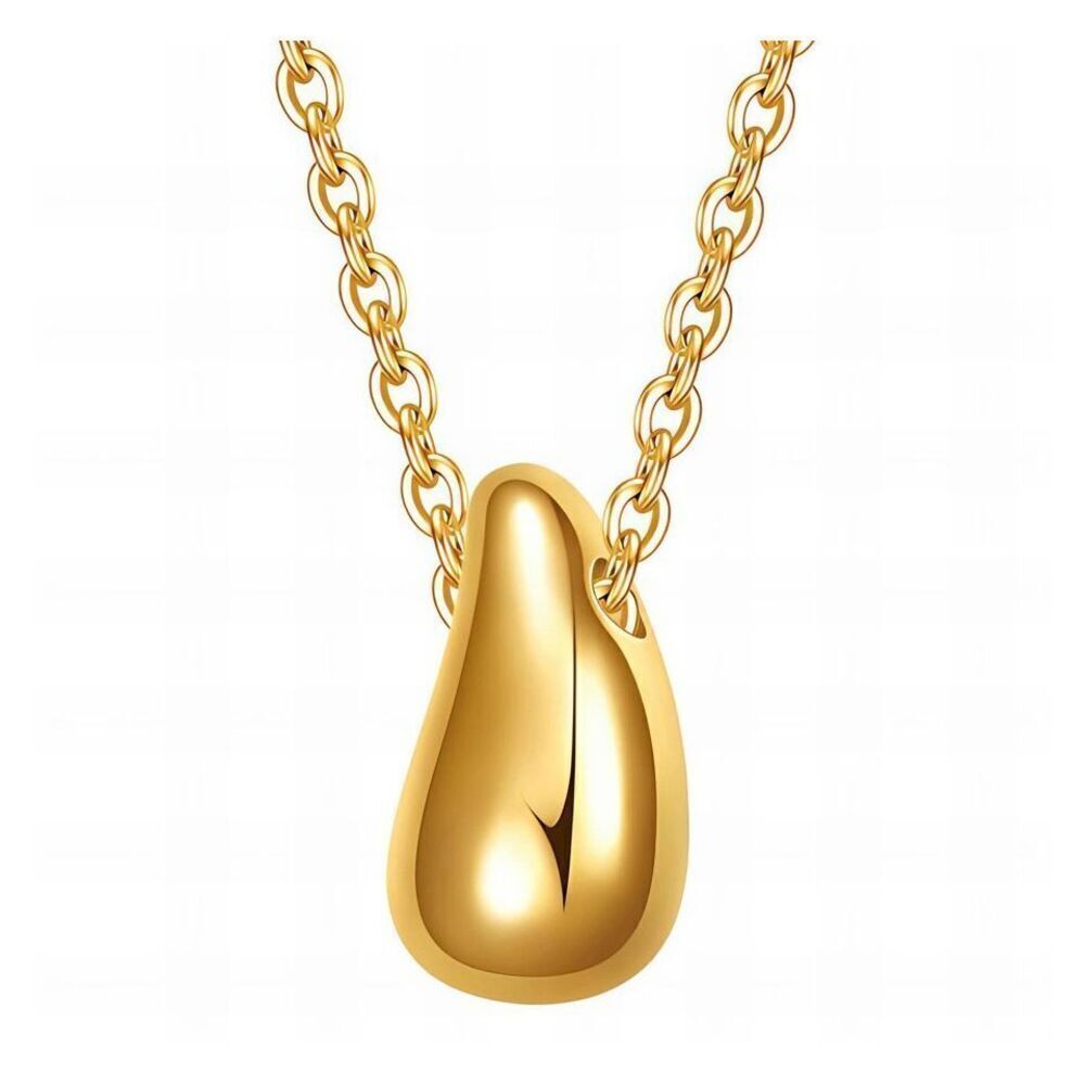 Gold Teardrop Pendant Necklace